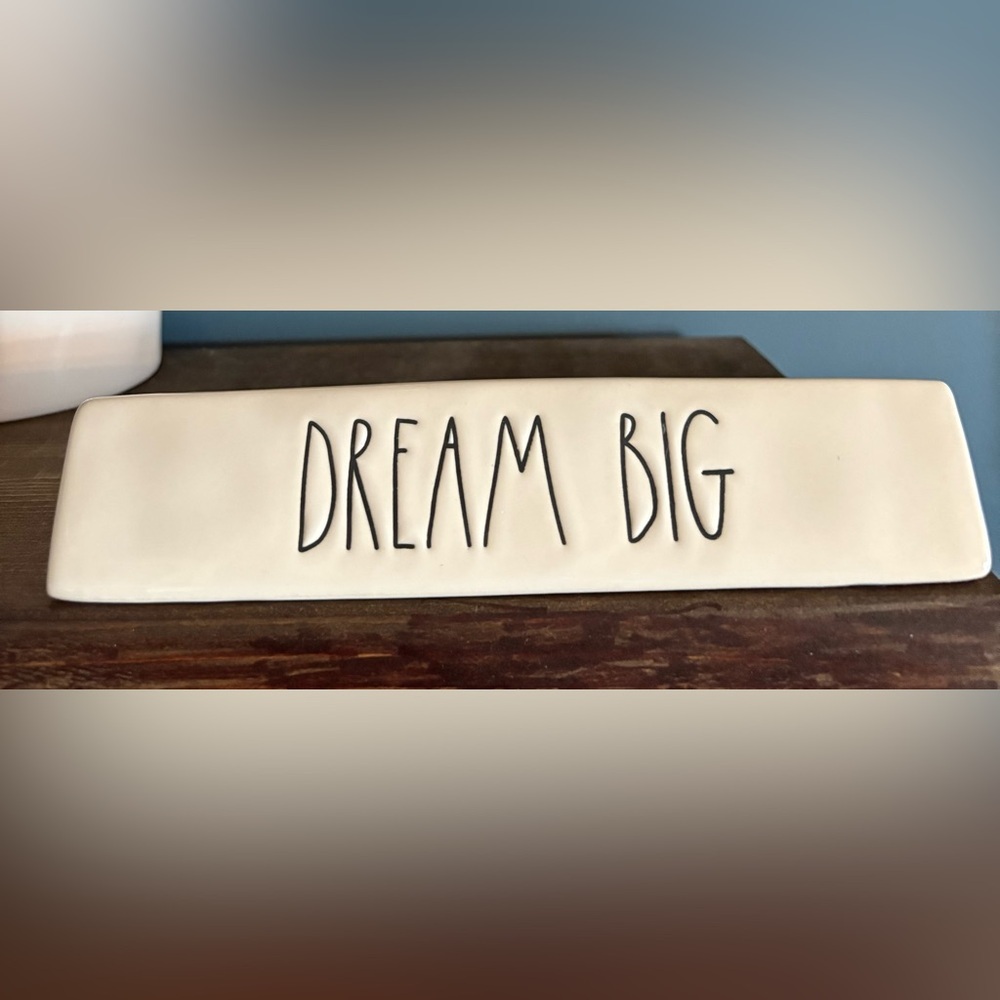 Rae Dunn Ceramic Plaque with 'Dream Big' Text